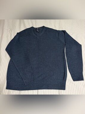 Dockers Men's Dark Navy V-Neck Cable Sweater Size M Acrylic